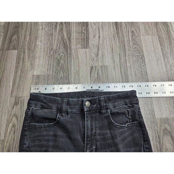 (3/$35) American Eagle Size 4 Curvy High Rise Black Grey Dream Jeans Jeggings - Picture 9 of 13
